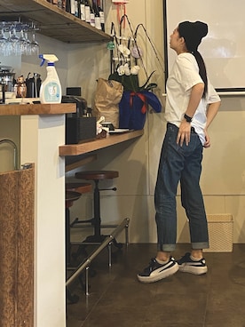 「アイテム（ニットキャップ/ビーニー）」を使った、Say0さん（レディース・164cm）の春コーディネート