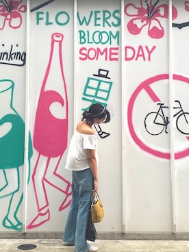 「BUBBLES（バブルス）のアイテム（パンツ）」を使った、Say0さん（レディース・164cm）の夏コーディネート