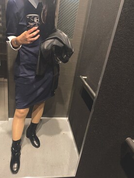 「Polo Ralph Lauren」｜「アイテム（ライダースジャケット）」を使った、Say0さん（レディース・164cm）の秋コーディネート
