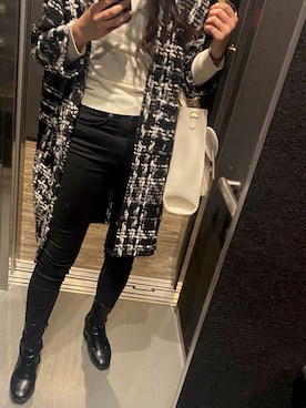 「UNIQLO（ユニクロ）のエクストラファインメリノリブタートルネックセーター（長袖）（ニット/セーター）」を使った、Say0さん（レディース・164cm）の冬コーディネート