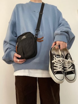「H&M（エイチ・アンド・エム）のアイテム（タンクトップ、ホワイト系）」を使った、tam.さん（レディース・156cm）の秋コーディネート