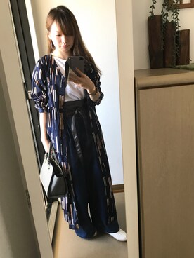 「サッシュベルト」｜「アイテム（スリッポン）」を使った、yuriさん（レディース・152cm）の春コーディネート