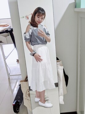 「bye bye（バイバイ）のアイテム（トップス）」を使った、Yuchiさん（レディース・161cm）の秋コーディネート