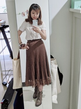 「DAPHNE（ダフネ）のアイテム（シューズ）」を使った、Yuchiさん（レディース・161cm）の秋コーディネート