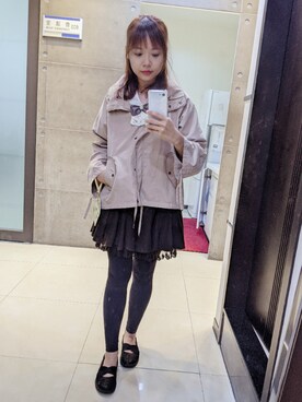 「axes femme（アクシーズファム）のアイテム（その他アウター）」を使った、Yuchiさん（レディース・161cm）の秋コーディネート