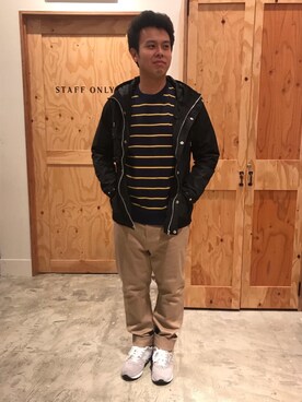「coenスタッフスタイリング」｜「アイテム（マウンテンパーカー）」を使った、パンチのかわさきさん（メンズ・173cm）の秋コーディネート