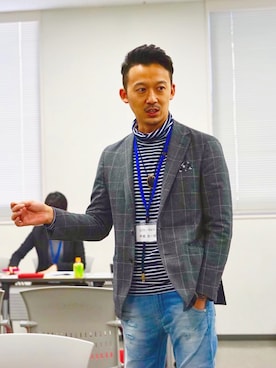「アイテム（スーツジャケット）」を使った、YuCaiさん（メンズ・172cm・30代）の冬コーディネート