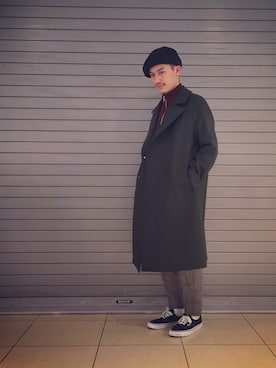 「UNITED TOKYO（ユナイテッドトウキョウ）のアイテム（ハンチング/ベレー帽）」を使った、Yamamotoさん（メンズ・172cm）の秋コーディネート