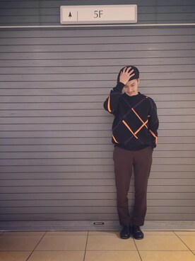 「UNITED TOKYO（ユナイテッドトウキョウ）のアイテム（ハンチング/ベレー帽）」を使った、Yamamotoさん（メンズ・172cm）の冬コーディネート