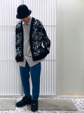 「ロングシャツ」｜「アイテム（ステンカラーコート）」を使った、Yamamotoさん（メンズ・172cm）の春コーディネート