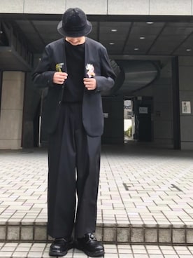 「UNITED TOKYO（ユナイテッドトウキョウ）のアイテム（ノーカラージャケット）」を使った、Yamamotoさん（メンズ・172cm）の春コーディネート