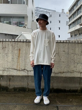 「#白」｜Yamamotoさん（メンズ・172cm）の冬コーディネート