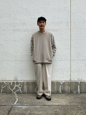 メンズのスウェット ベージュ系 コーディネート Zozotown