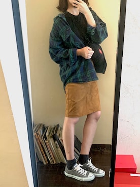 「Lee（リー）のアイテム（シャツ/ブラウス）」を使った、kaoさん（レディース・163cm）の秋コーディネート