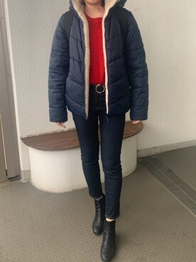 「TOMMY HILFIGER（トミーヒルフィガー）のアイテム（ブルゾン）」を使った、kaoさん（レディース・163cm）の秋コーディネート