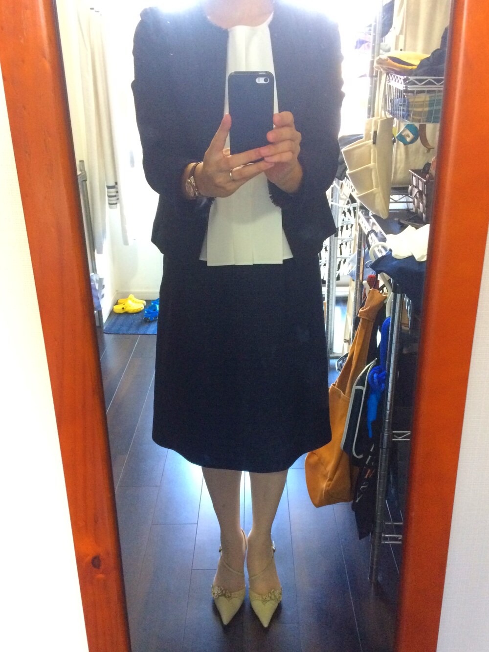 「ツイード、七五三」｜「NOLLEY’Sのアイテム（セットアップ、ブルー系）」を使った、37chancoさん（レディース・162cm）の夏コーディネートの1枚目の写真