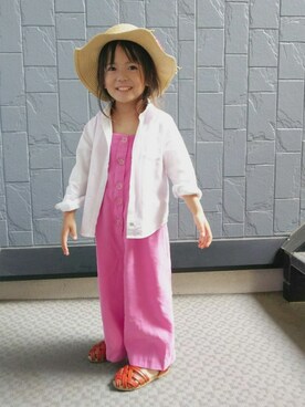 「ZARA（ザラ）のアイテム（サロペット/オーバーオール）」を使った、☆aoema☆さん（キッズ・100cm）の春コーディネート