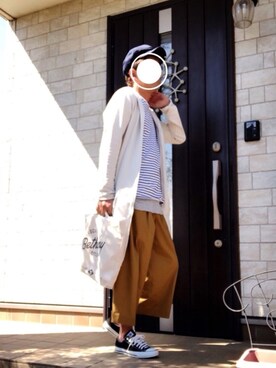「SEVENDAYS=SUNDAY（セブンデイズサンデイ）のアイテム（キャスケット）」を使った、kazuki…少し休みますさん（メンズ・174cm）の春コーディネート