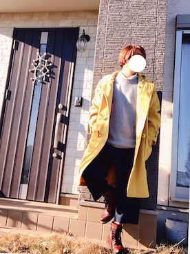 「アイテム（ダッフルコート、イエロー系）」を使った、kazuki…少し休みますさん（メンズ・173cm）の冬コーディネート