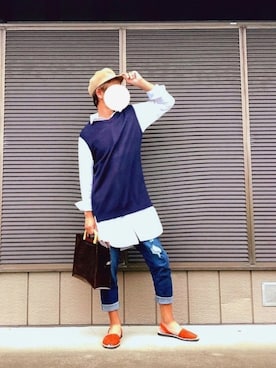 「Doシンプル部」｜「アイテム（帽子）」を使った、kazuki…少し休みますさん（メンズ・175cm）の夏コーディネート