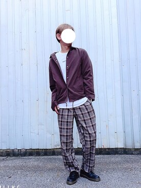 「茶色」｜「アイテム（ブルゾン）」を使った、kazuki…少し休みますさん（メンズ・174cm）の秋コーディネート