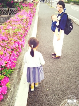 「ＧＷ」｜「アイテム（モカシン/デッキシューズ）」を使った、まいさん（キッズ・110cm）の春コーディネート