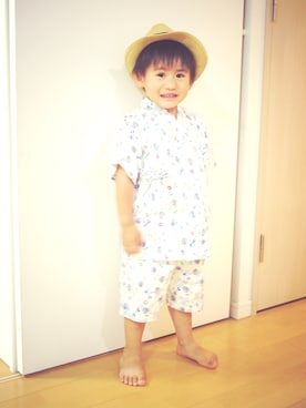 「西松屋」｜「アイテム（浴衣）」を使った、sakuさん（キッズ・90cm）の夏コーディネート