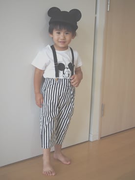 「ミッキーコーデ」｜「アイテム（帽子）」を使った、sakuさん（キッズ・90cm）の夏コーディネート