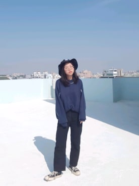 「Filter017（フィルターゼロイチナナ）のアイテム（帽子）」を使った、mёiiiii さん（レディース・154cm）の冬コーディネート