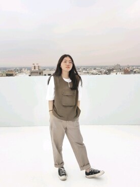 「QUEEN SHOP（クイーンショップ）のアイテム（トップス、その他）」を使った、mёiiiii さん（レディース・154cm）の秋コーディネート