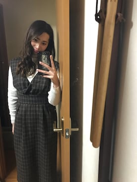 「ネイル」｜「アイテム（ジャンパースカート）」を使った、honokaさん（レディース・165cm）の冬コーディネート