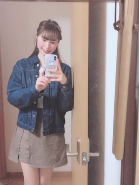 「キュロット」｜「アイテム（デニムジャケット）」を使った、honokaさん（レディース・164cm）の春コーディネート