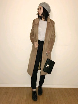 「チェスターコート キャメル」｜直月さん（レディース・162cm）の秋コーディネート