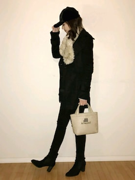 「GUコーデ」｜「アイテム（ピーコート）」を使った、直月さん（レディース・162cm）の秋コーディネート