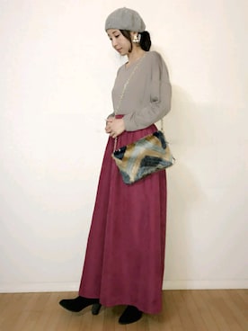 「GRL（グレイル）のアイテム（ピアス（両耳用））」を使った、直月さん（レディース・162cm）の冬コーディネート