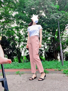 「ユニクロU」｜「アイテム（スラックス）」を使った、paniさん（レディース・161cm）の夏コーディネート