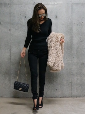 「chanel」｜「アイテム（ブーティ）」を使った、rikuさん（レディース・162cm）の冬コーディネート