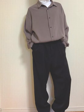 「とろみシャツ」｜しょーごさん（メンズ・165cm）の冬コーディネート