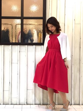 「WILLSELECTION（ウィルセレクション）の【雑誌掲載】３メリットカーディガン（カーディガン/ボレロ、ホワイト系）」を使った、mnmyさん（レディース・156cm）の春コーディネート