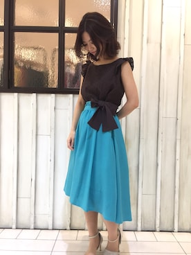 「WILLSELECTION（ウィルセレクション）のアイテム（トップス、ブラウン系）」を使った、mnmyさん（レディース・156cm）の春コーディネート