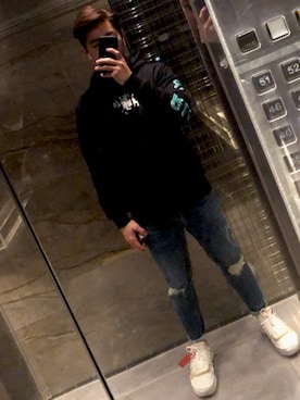 「RIPNDIP（リップンディップ）のアイテム（トップス）」を使った、issacyiuさん（メンズ・174cm）の春コーディネート