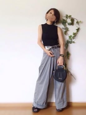 「アイテム（財布、ブラウン系）」を使った、まゆ❤︎さん（レディース・156cm）の夏コーディネート