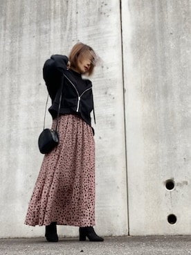 「Banana Republic（バナナリパブリック）のアイテム（ショルダーバッグ）」を使った、まゆ❤︎さん（レディース・156cm）の冬コーディネート