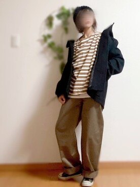 「GU（ジーユー）のアイテム（ダッフルコート）」を使った、まゆ❤︎さん（レディース・156cm）の冬コーディネート