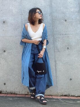 「Gomu 56（ゴムゴム）のアイテム」を使った、まゆ❤︎さん（レディース・156cm）の夏コーディネート