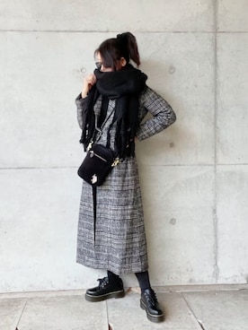 「SUGAR BISKET（シュガービスケット）のアイテム（その他アウター）」を使った、まゆ❤︎さん（レディース・156cm）の冬コーディネート