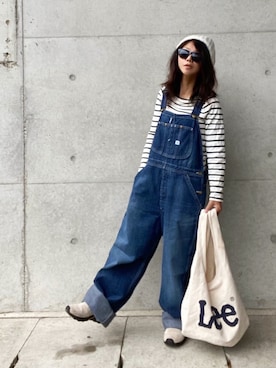 「Lee」｜「アイテム（スリッポン）」を使った、まゆ❤︎さん（レディース・156cm）の冬コーディネート