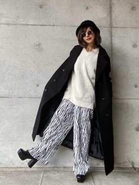 「PUBLUX（パブリュクス）のアイテム（チェスターコート）」を使った、まゆ❤︎さん（レディース・156cm）の冬コーディネート