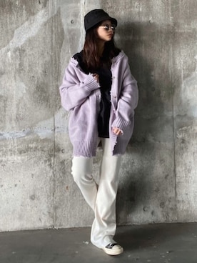 「ダメージカーディガン」｜まゆ❤︎さん（レディース・156cm）の春コーディネート