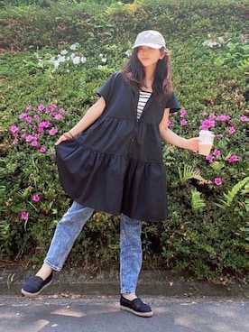 「EDWIN」｜「アイテム（ワンピース/ドレス）」を使った、まゆ❤︎さん（レディース・156cm）の夏コーディネート